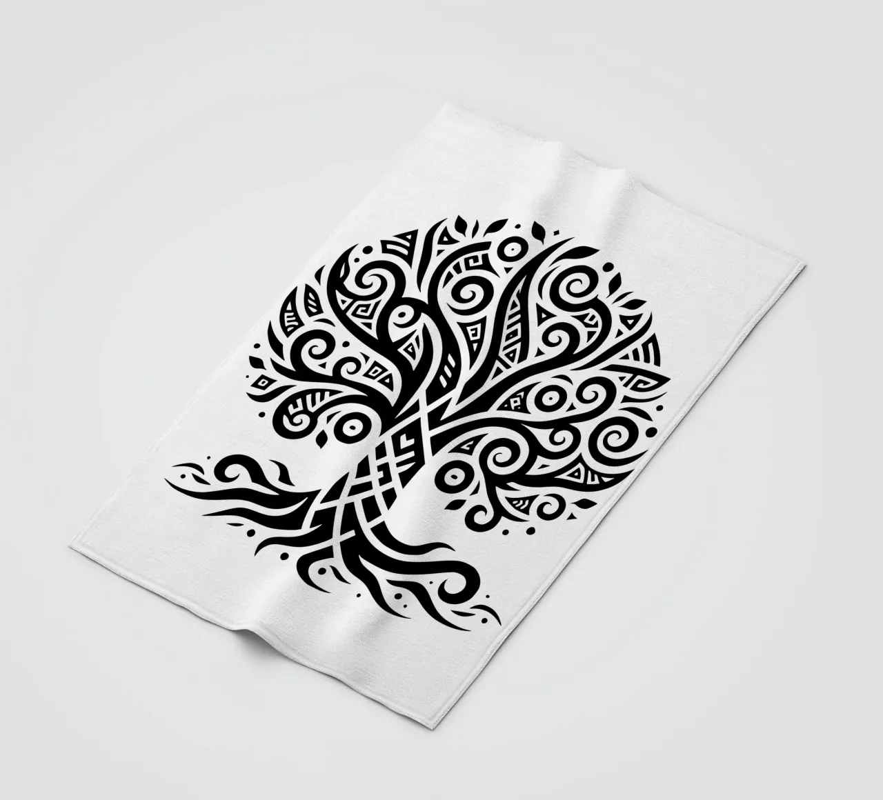 Albero della vita in bianco e nero coperta in pile da Spiritual Touch