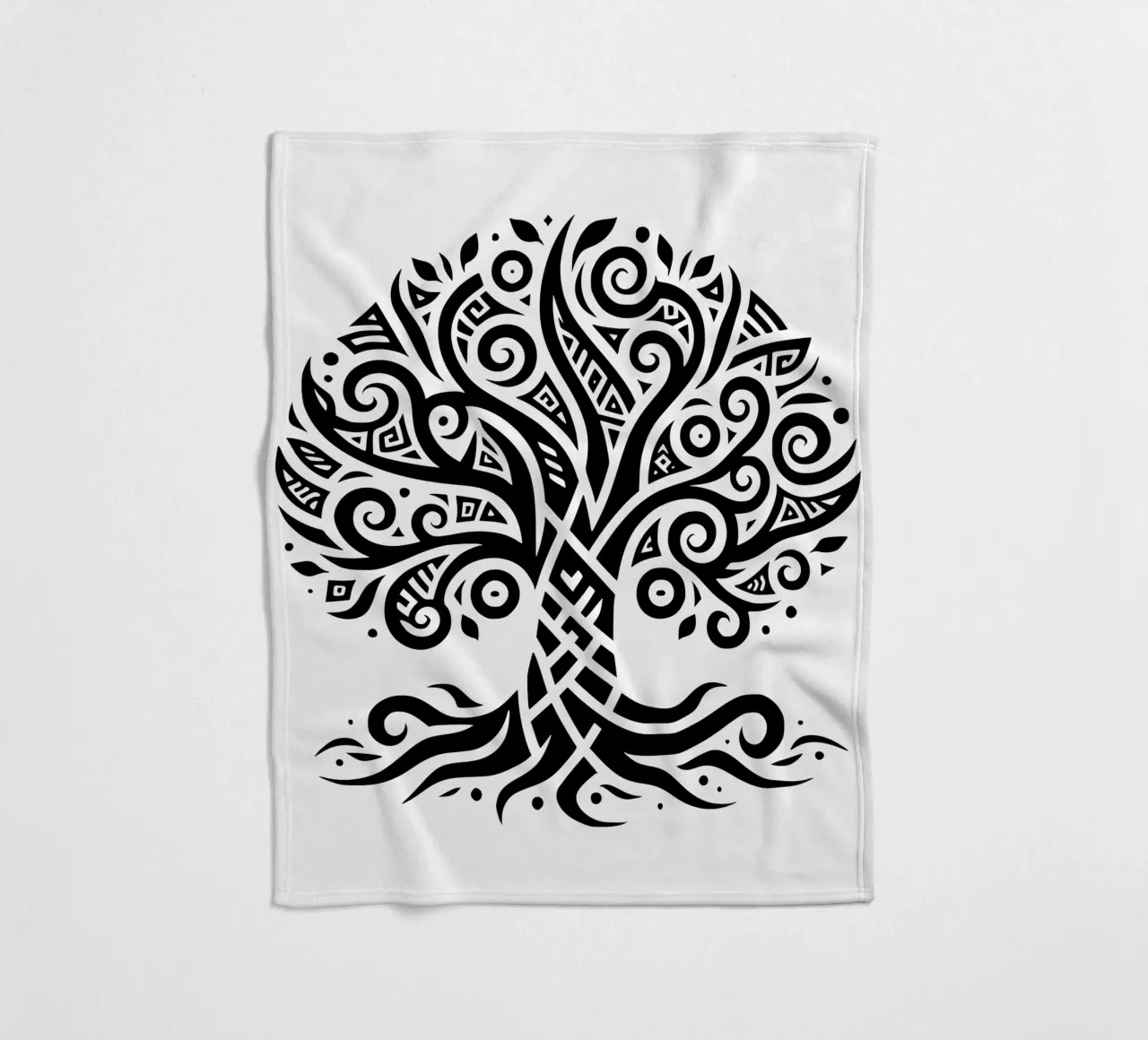 Albero della vita in bianco e nero coperta in pile da Spiritual Touch