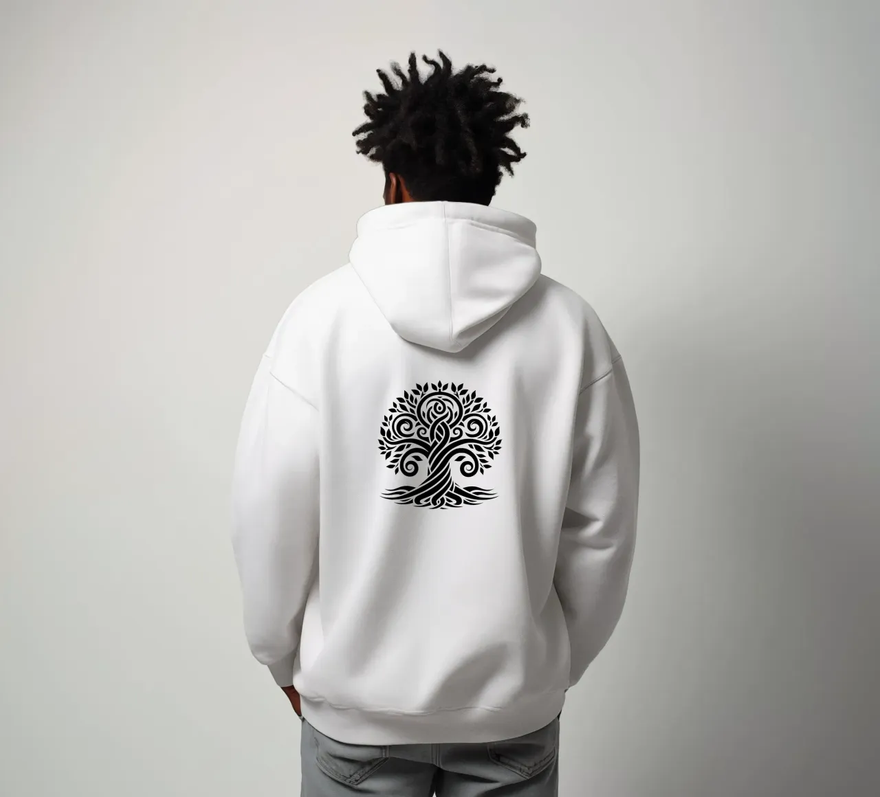 Albero della vita in bianco e nero felpa con cappuccio da Spiritual Touch