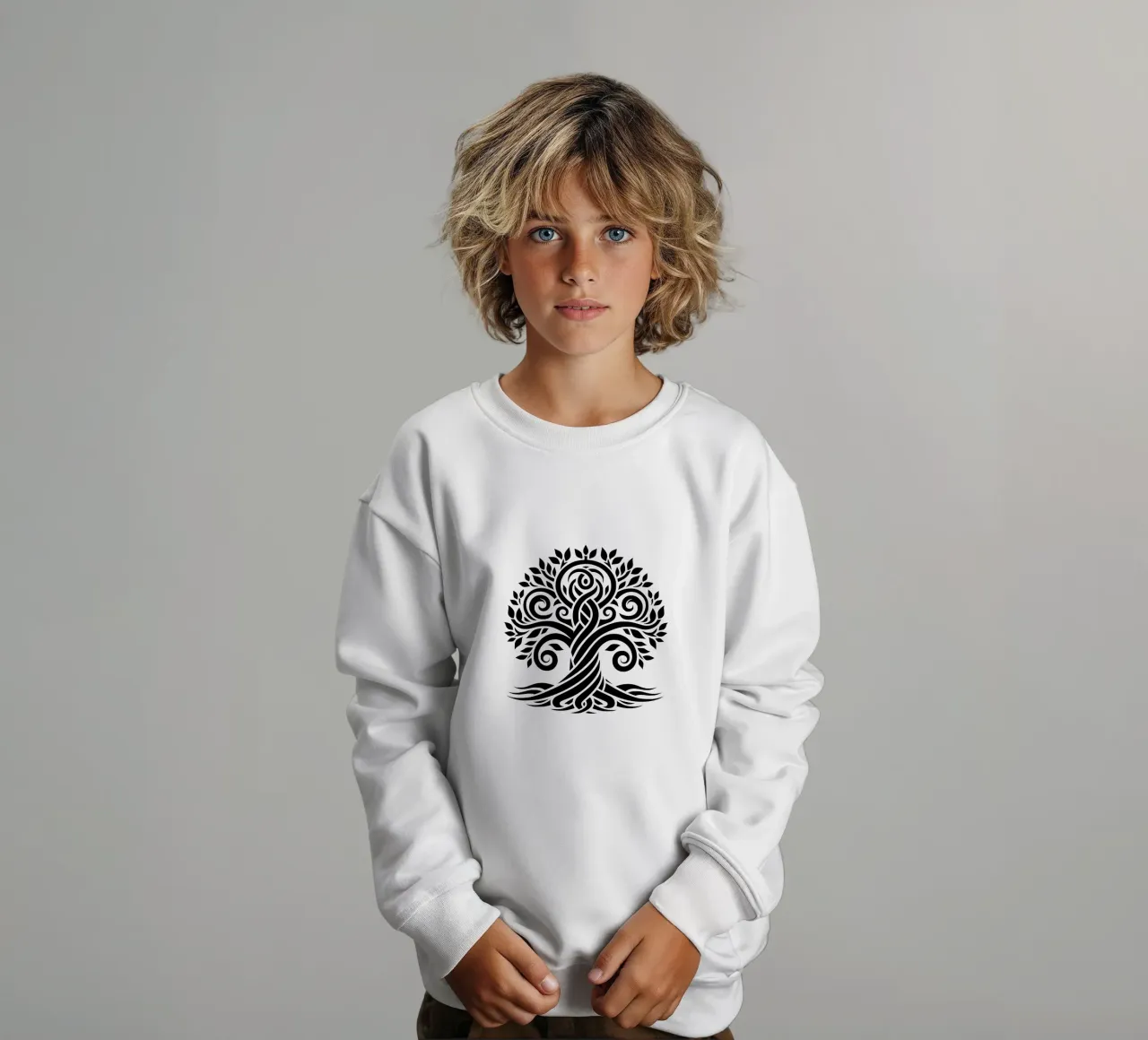 Albero della vita in bianco e nero felpa bambino da Spiritual Touch