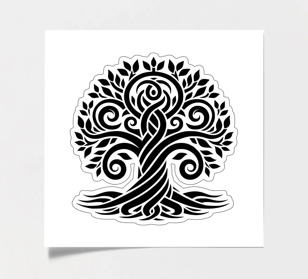 Albero della vita in bianco e nero foglio adesivo da Spiritual Touch