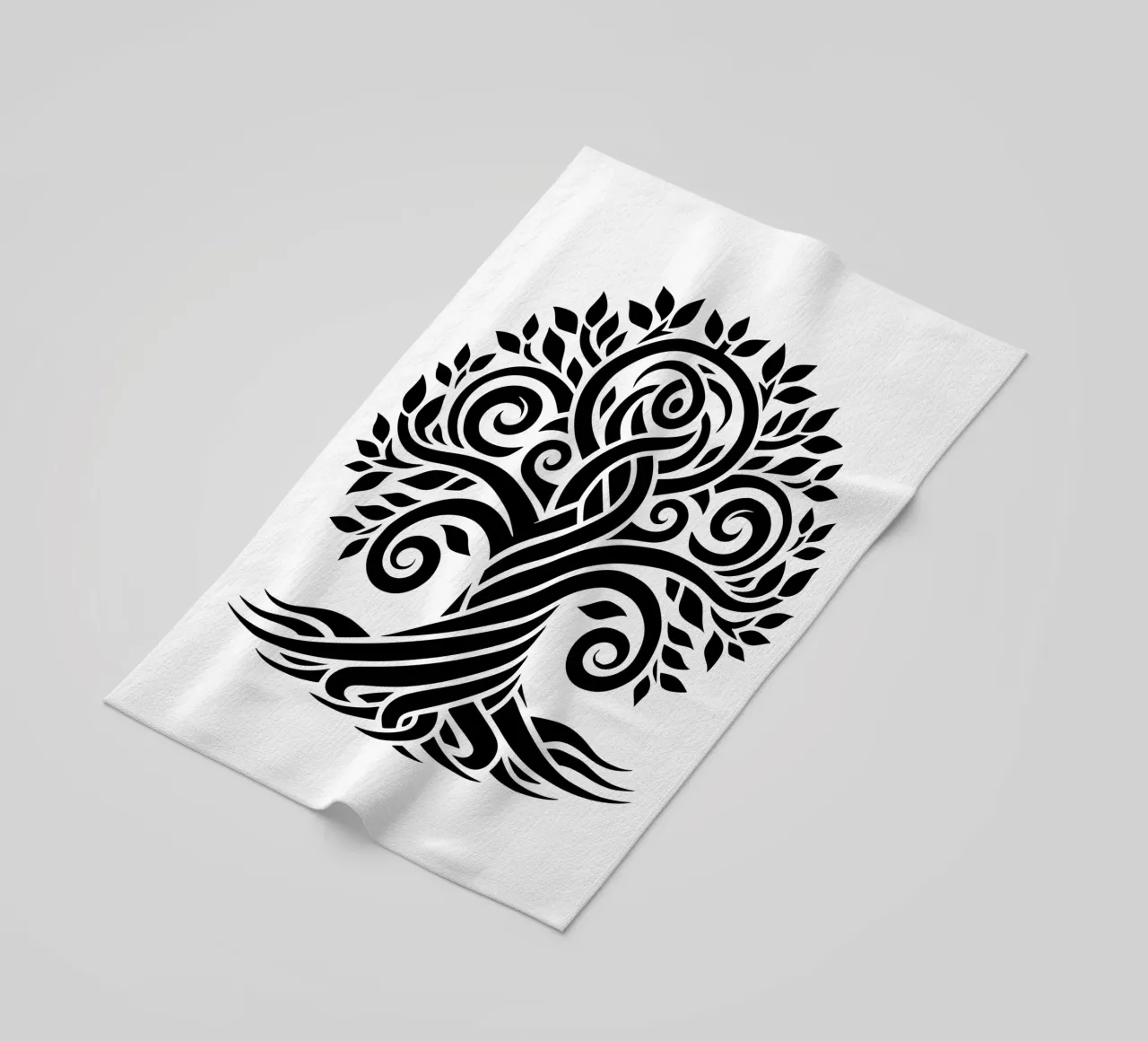 Albero della vita in bianco e nero telo mare da Spiritual Touch