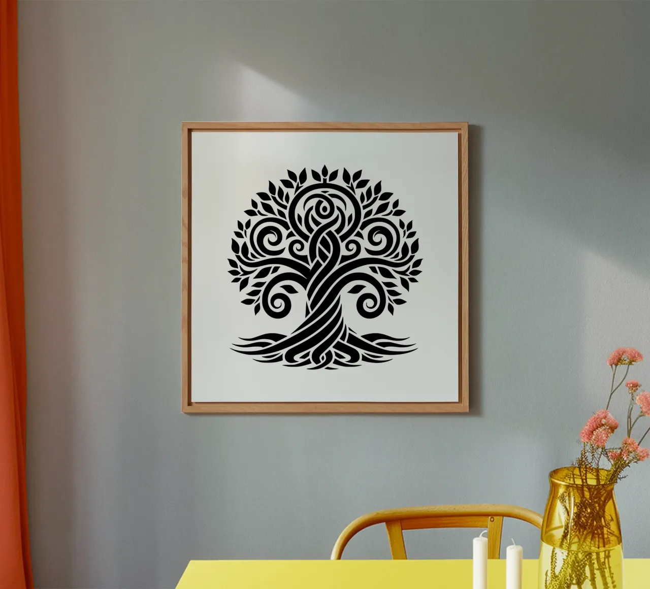 Albero della vita in bianco e nero alluminio dibond da Spiritual Touch
