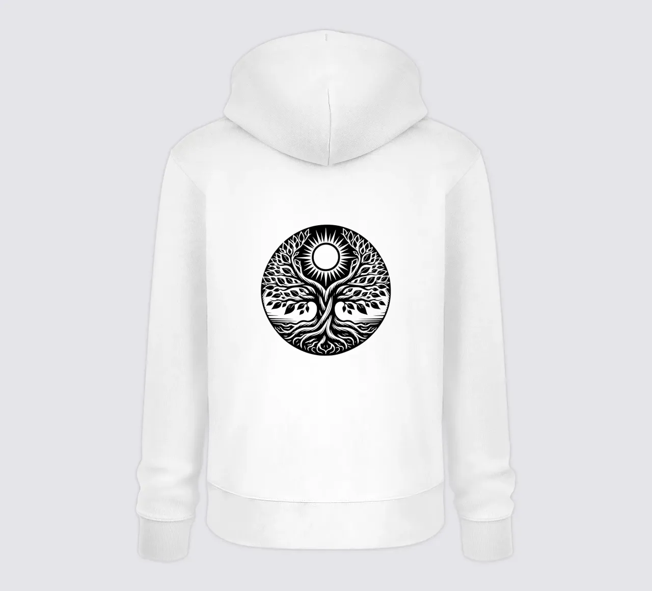 Albero della vita in bianco e nero felpa con cappuccio da Spiritual Touch