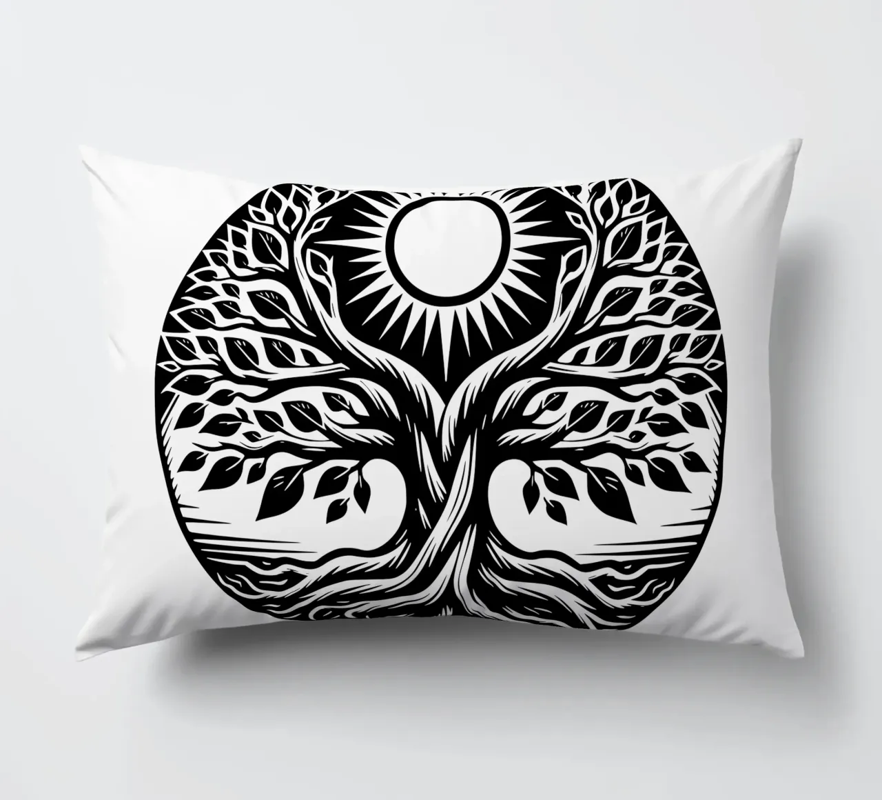 Albero della vita in bianco e nero cuscino da Spiritual Touch