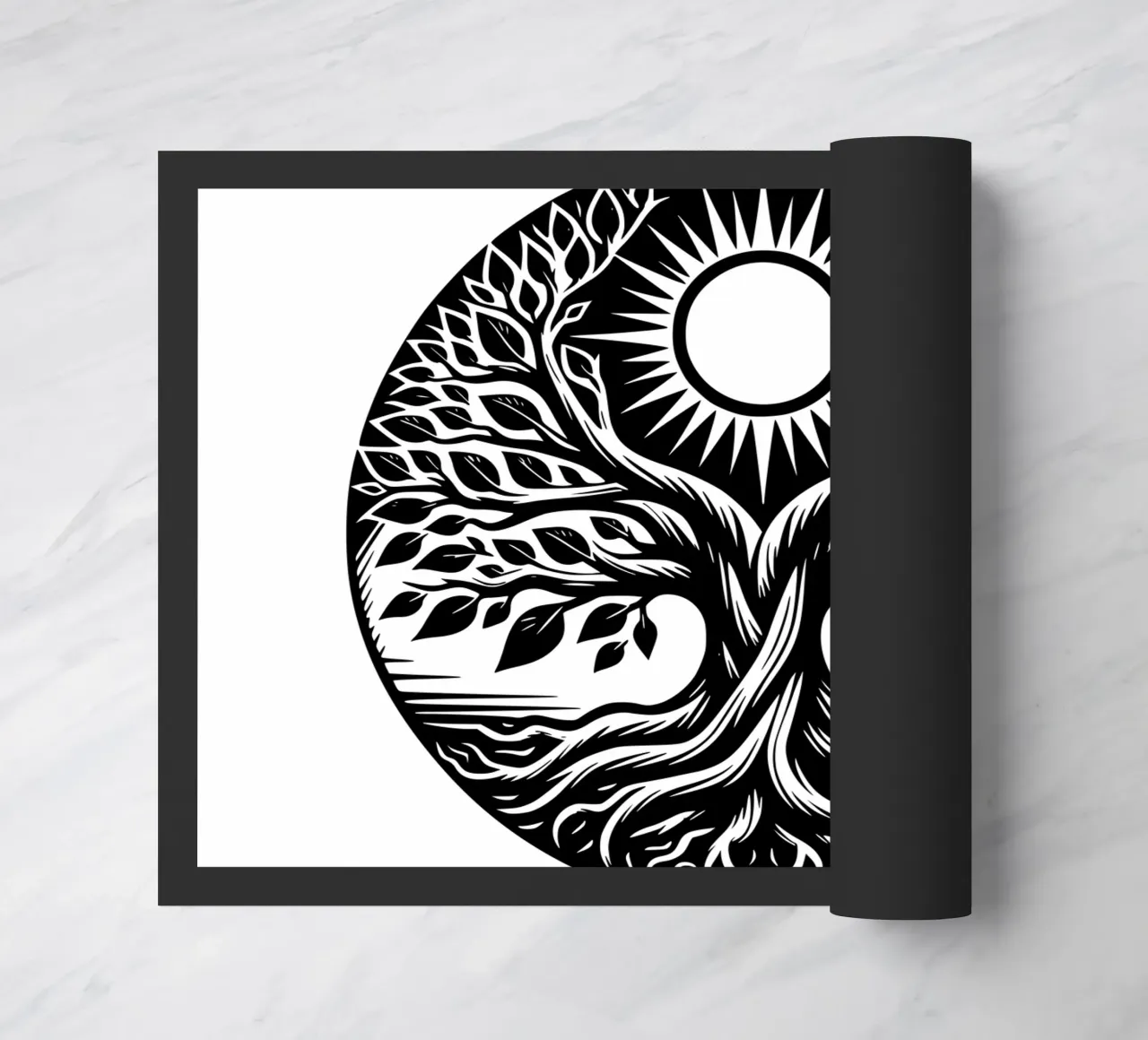 Albero della vita in bianco e nero zerbino da Spiritual Touch