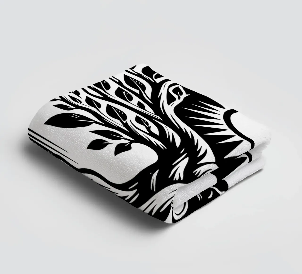 Albero della vita in bianco e nero asciugamano da bagno da Spiritual Touch