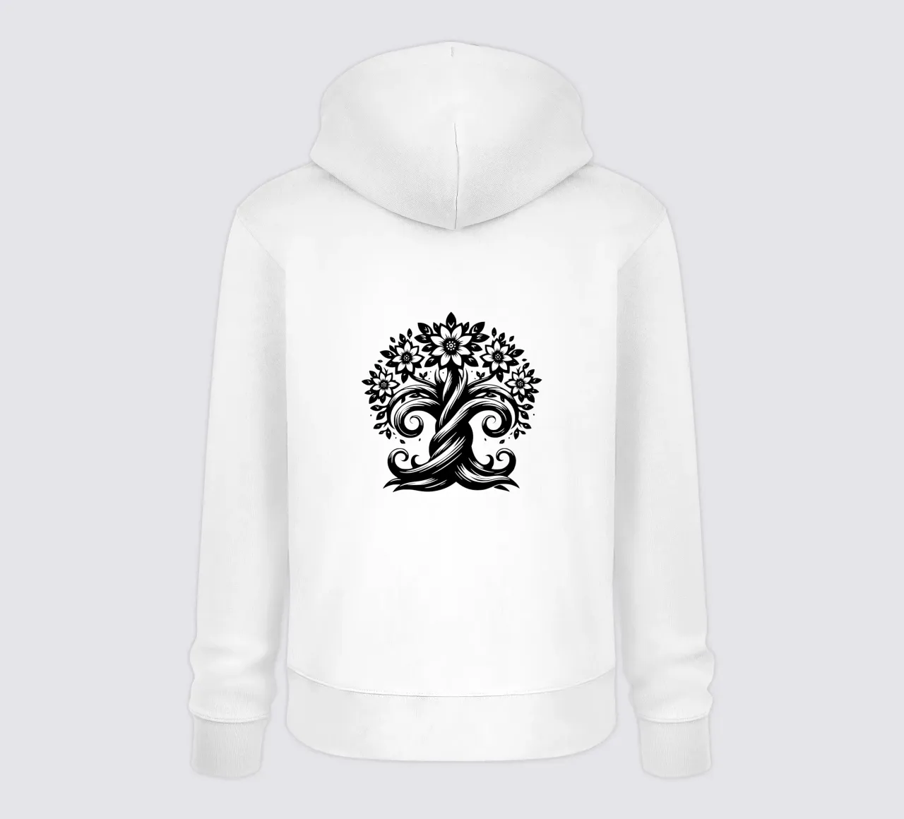 Albero della vita in bianco e nero felpa con cappuccio da Spiritual Touch