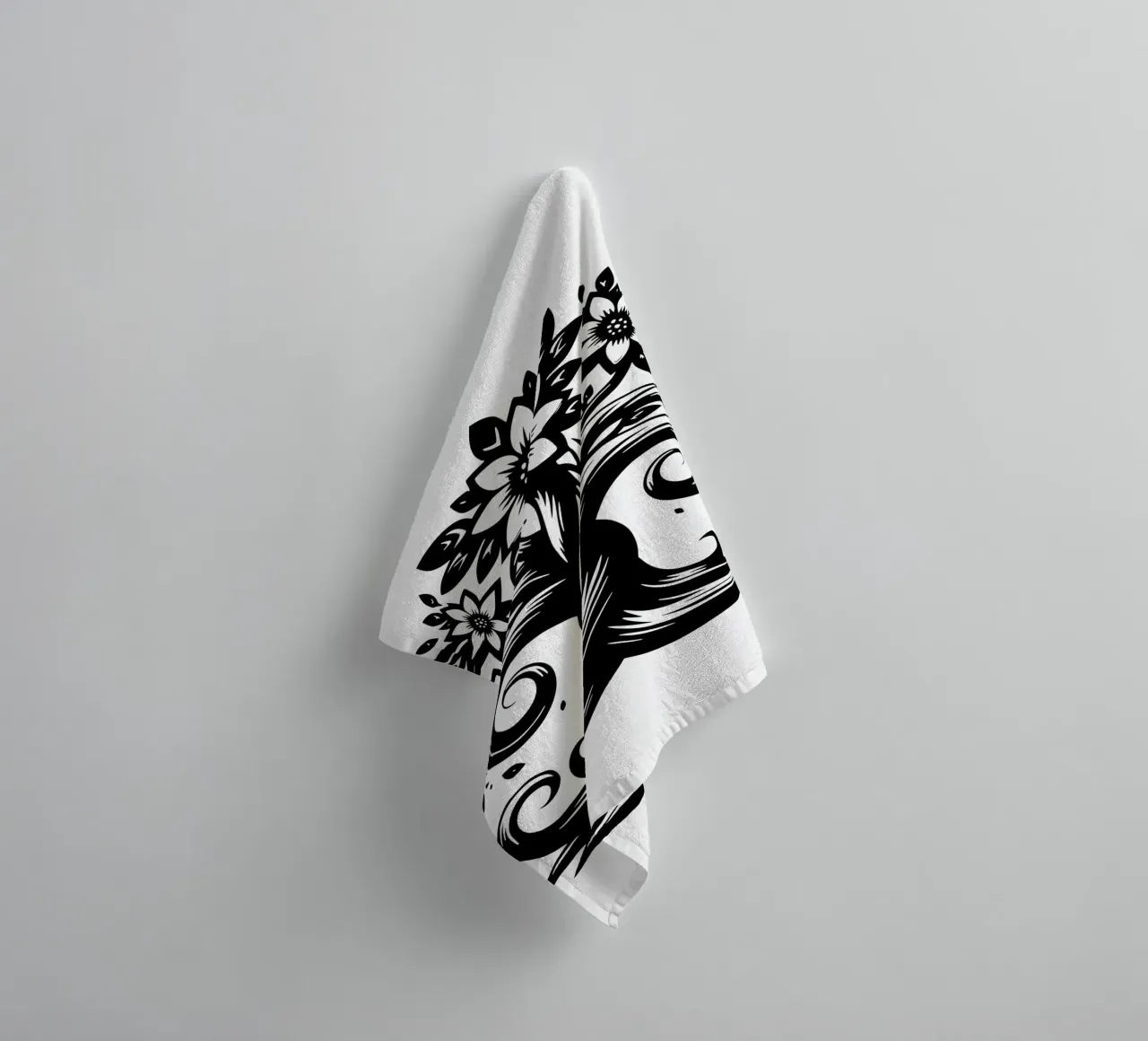 Albero della vita in bianco e nero asciugamano da bagno da Spiritual Touch