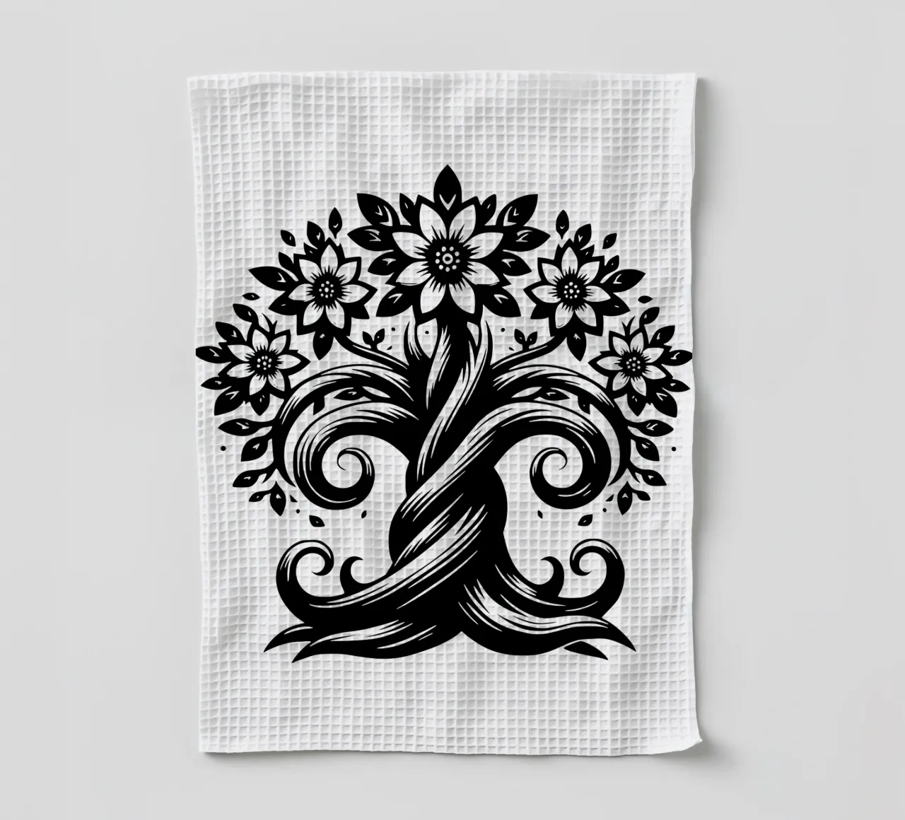 Albero della vita in bianco e nero canovaccio da cucina da Spiritual Touch