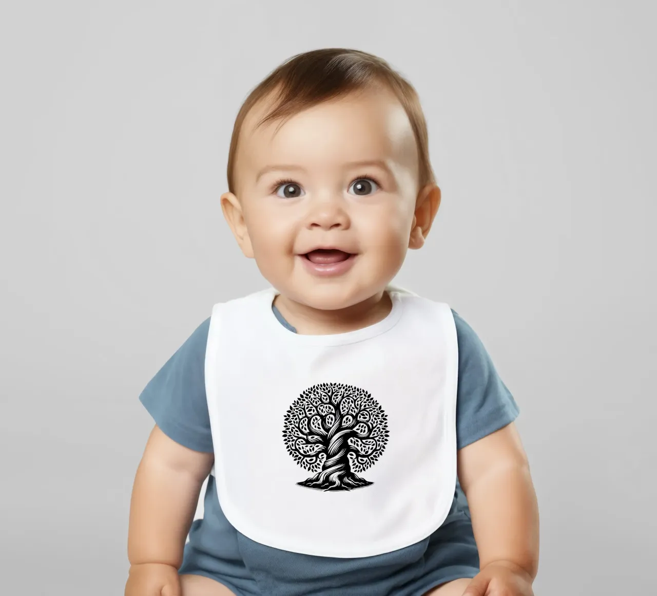 Albero della vita in bianco e nero bavaglino da Spiritual Touch