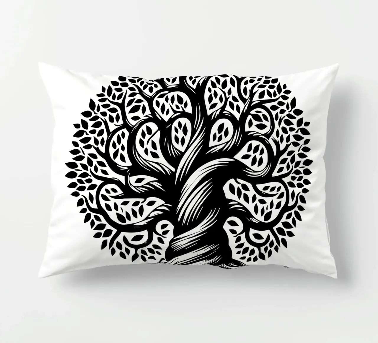 Albero della vita in bianco e nero cuscino da Spiritual Touch