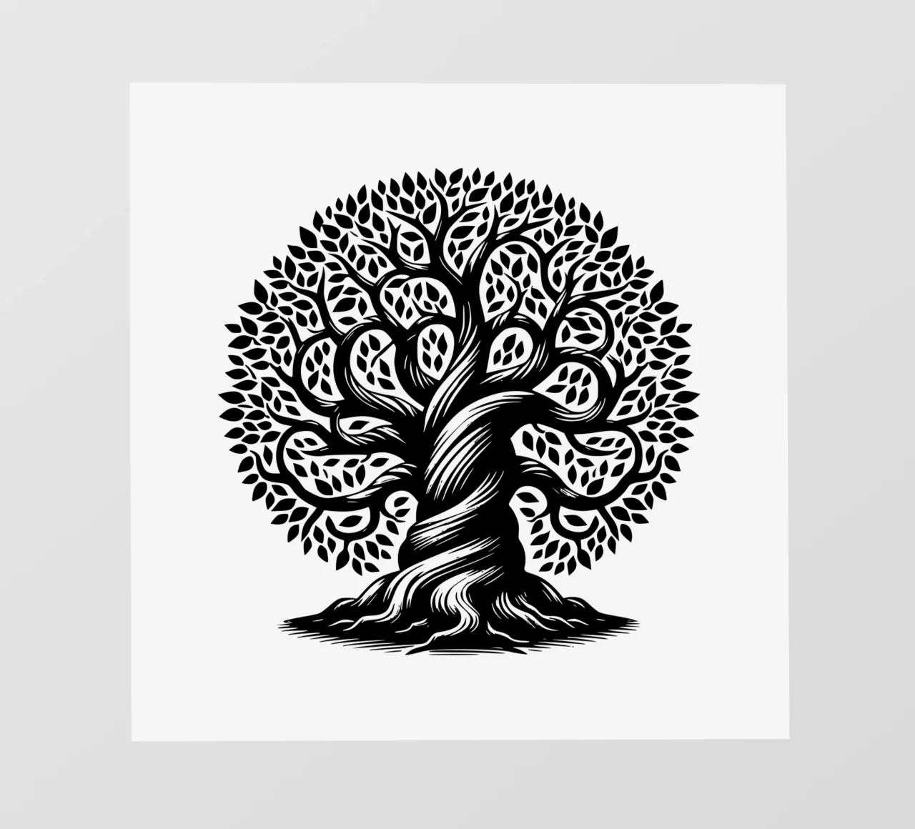 Albero della vita in bianco e nero telo in pvc da Spiritual Touch