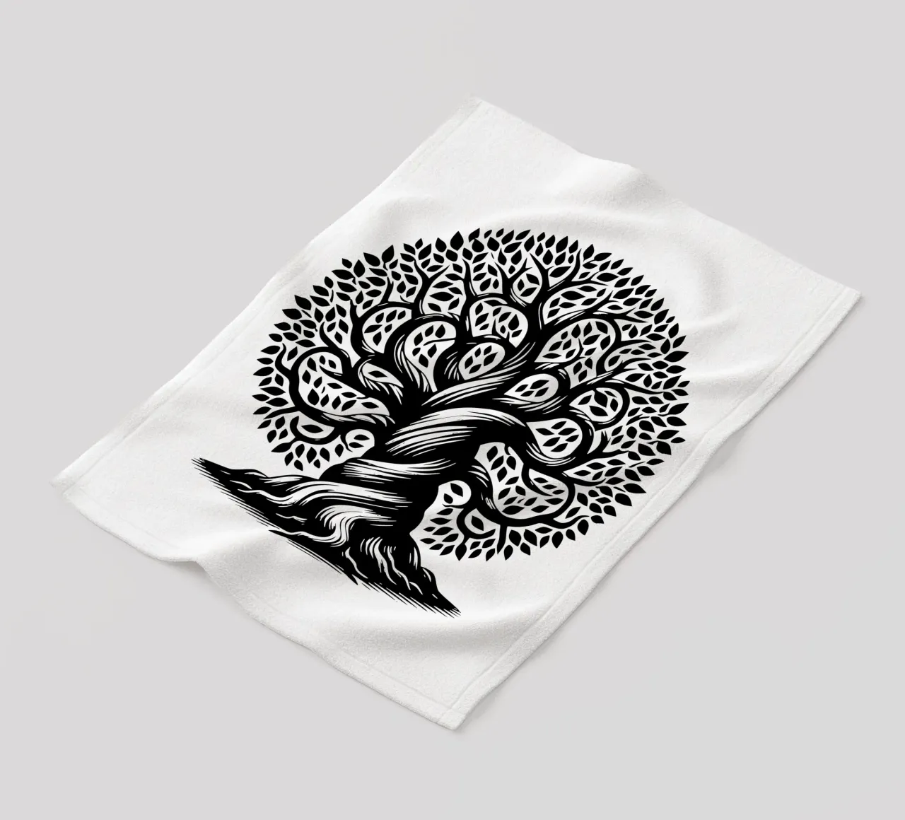 Albero della vita in bianco e nero coperta in pile da Spiritual Touch