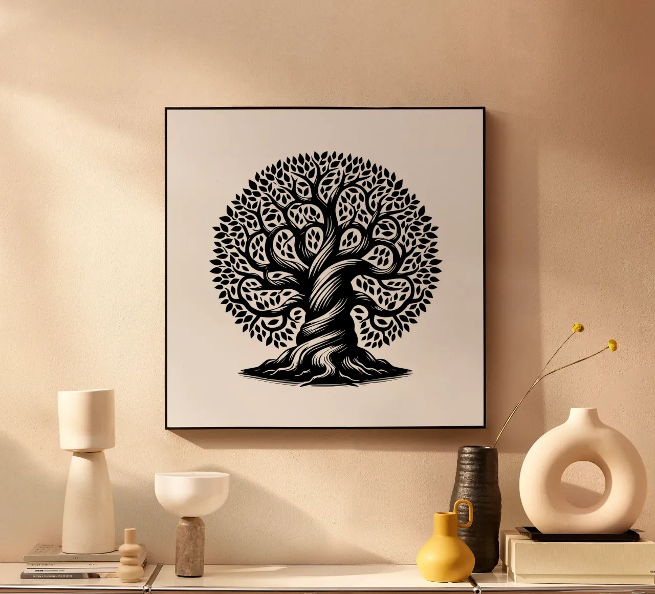 Albero della vita in bianco e nero plexiglass da Spiritual Touch