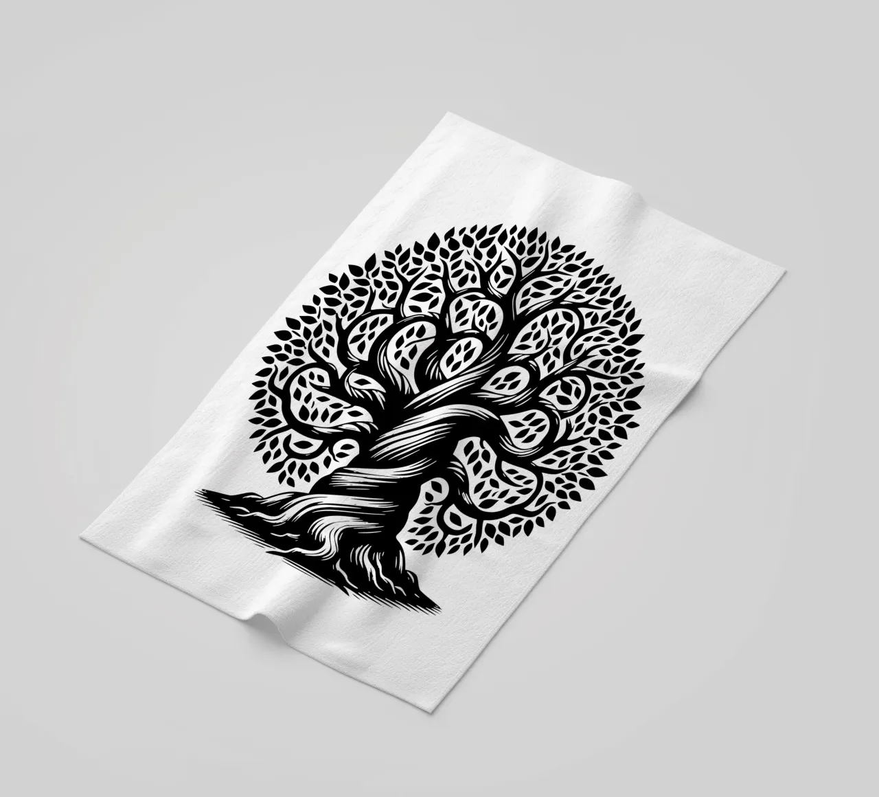 Albero della vita in bianco e nero telo mare da Spiritual Touch