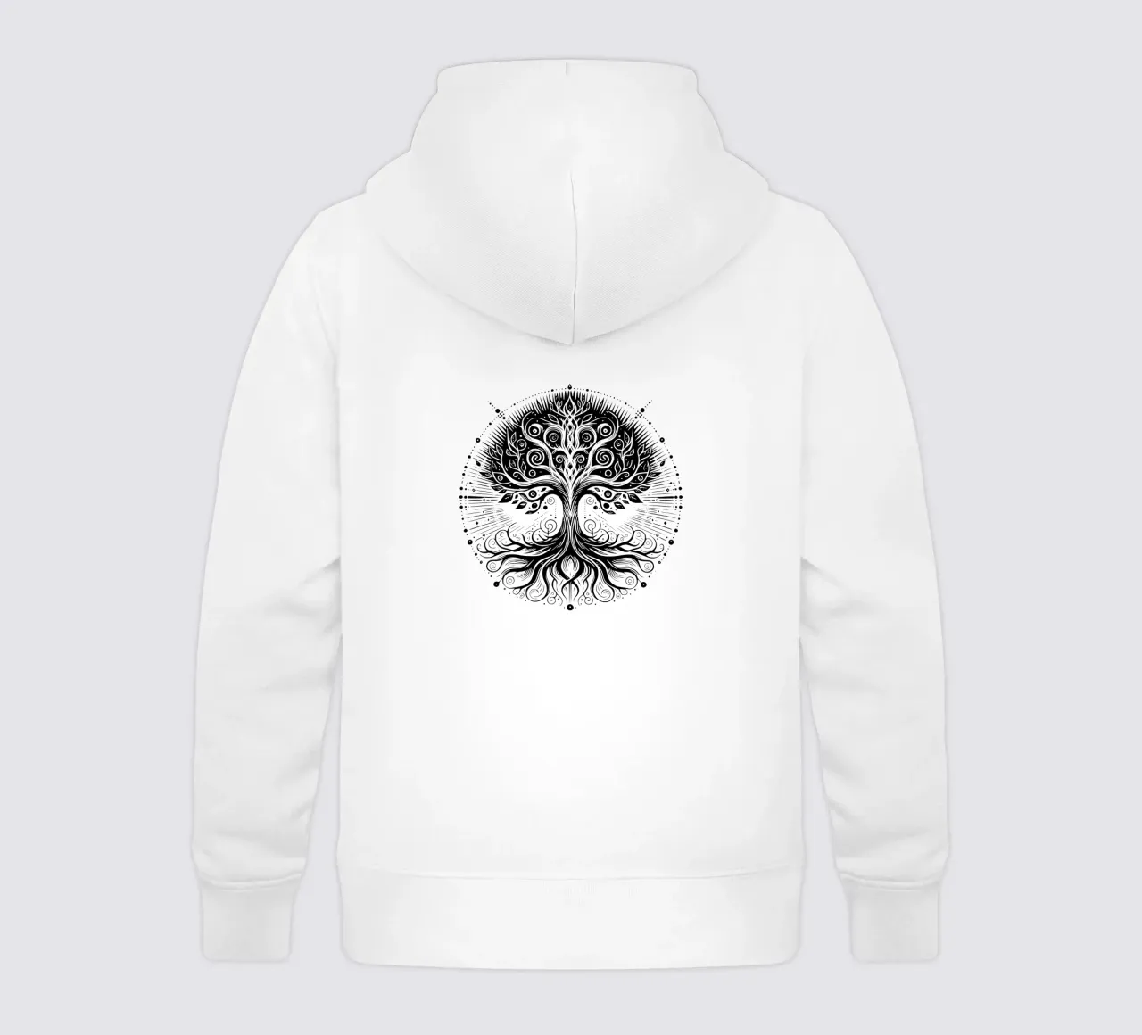 Albero della vita in bianco e nero felpa bambino con cappuccio da Spiritual Touch