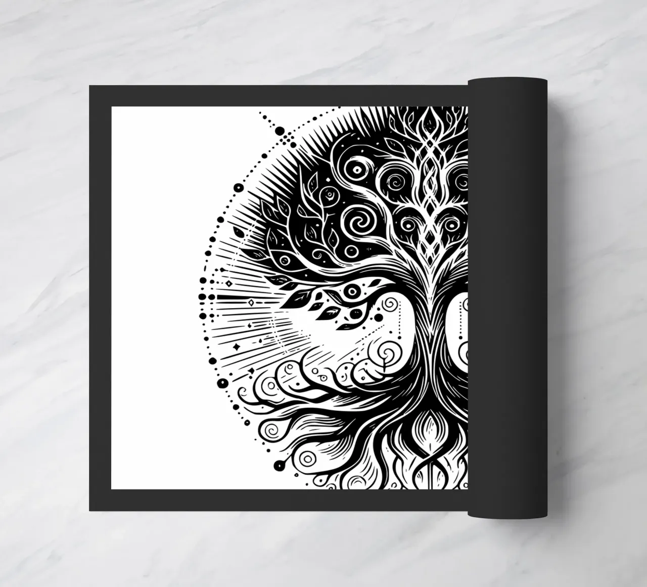 Albero della vita in bianco e nero zerbino da Spiritual Touch
