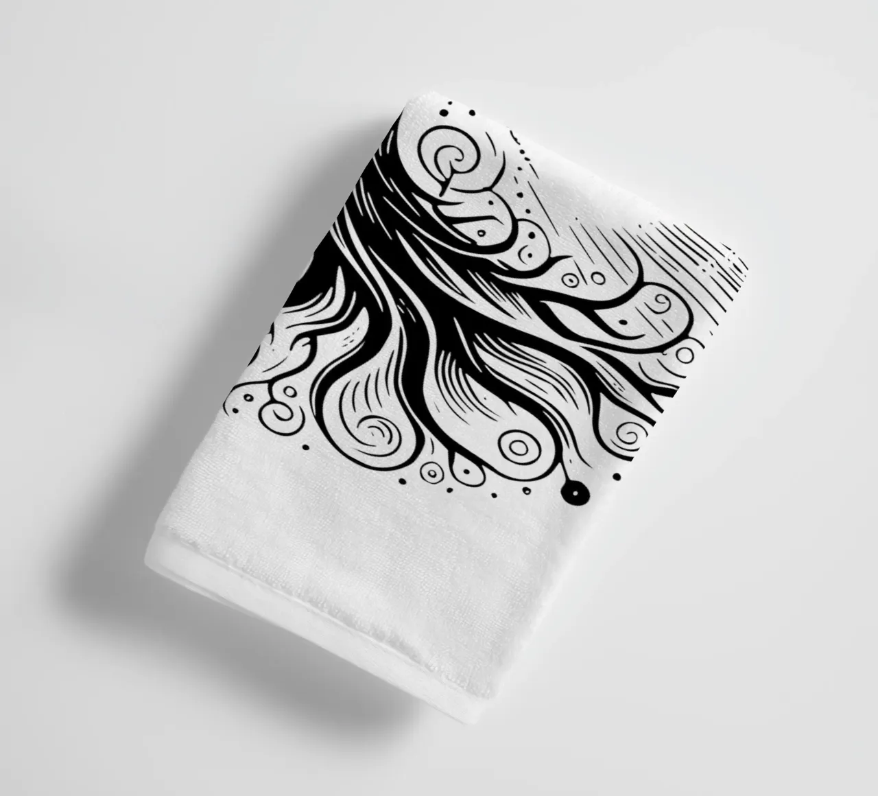 Albero della vita in bianco e nero asciugamano da bagno da Spiritual Touch
