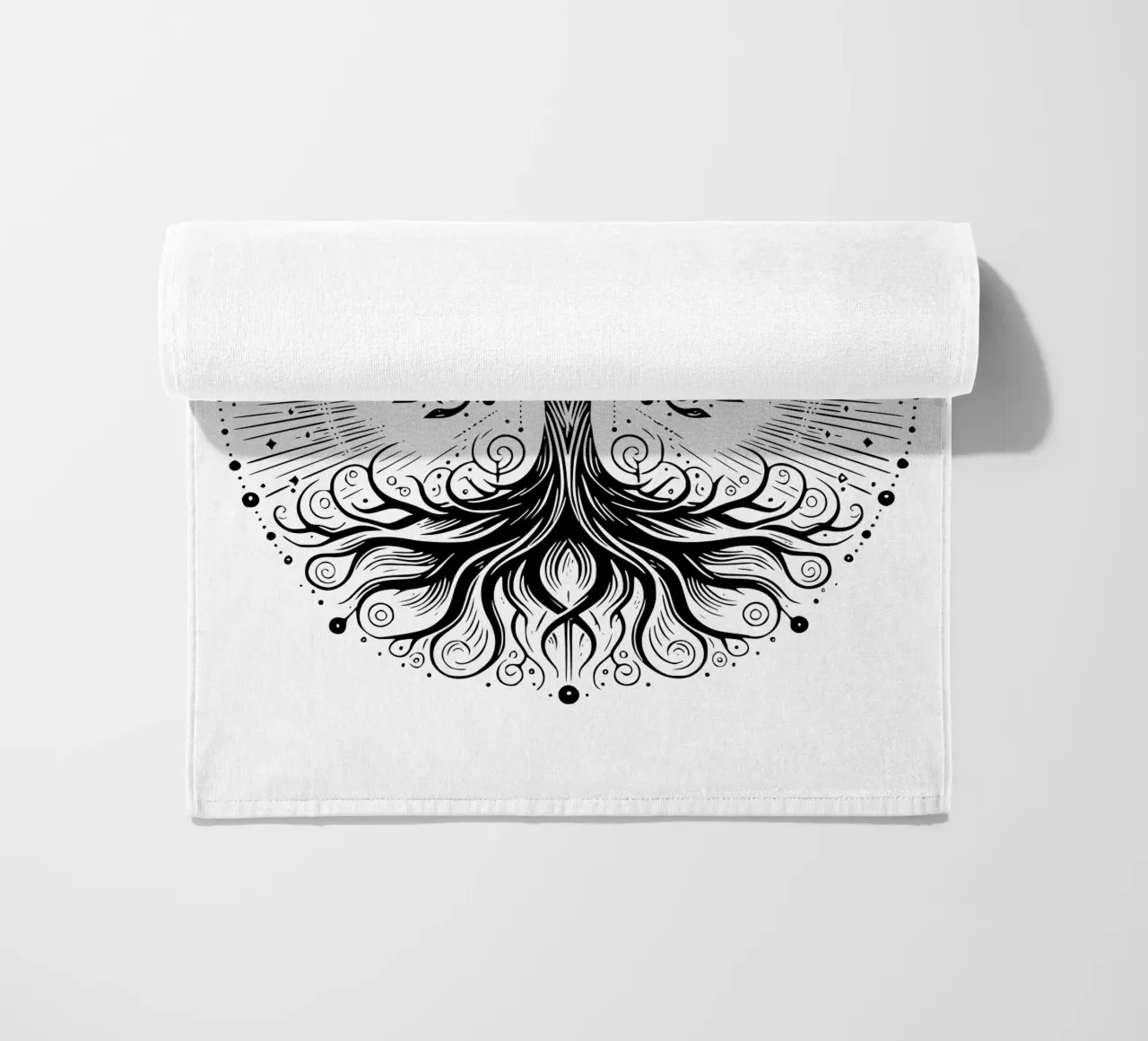 Albero della vita in bianco e nero telo mare da Spiritual Touch