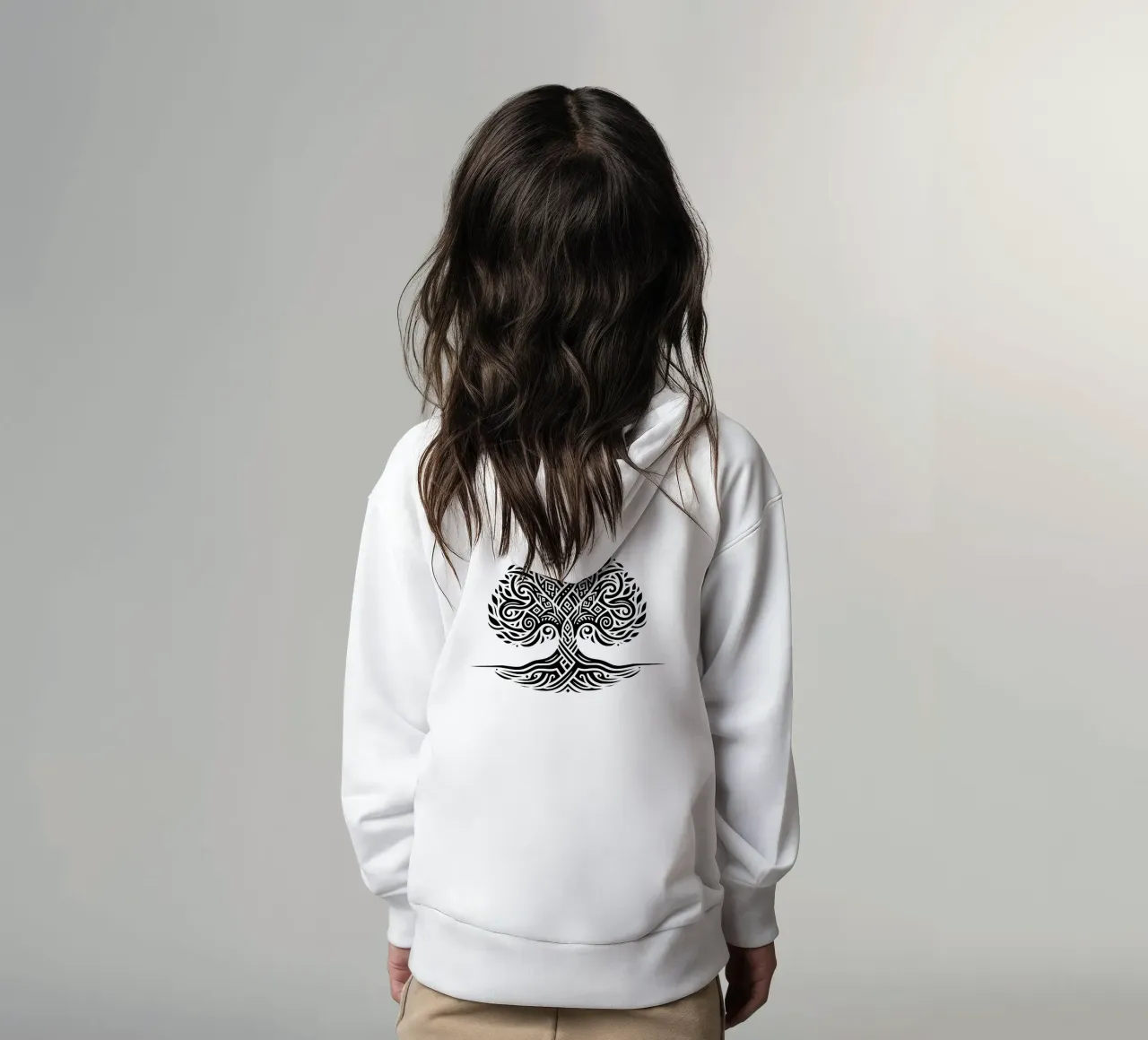 Albero della vita in bianco e nero felpa bambino con cappuccio da Spiritual Touch