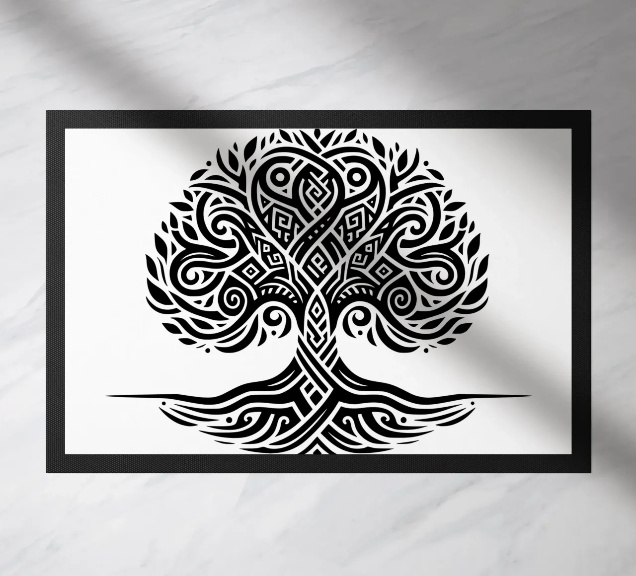 Albero della vita in bianco e nero zerbino da Spiritual Touch