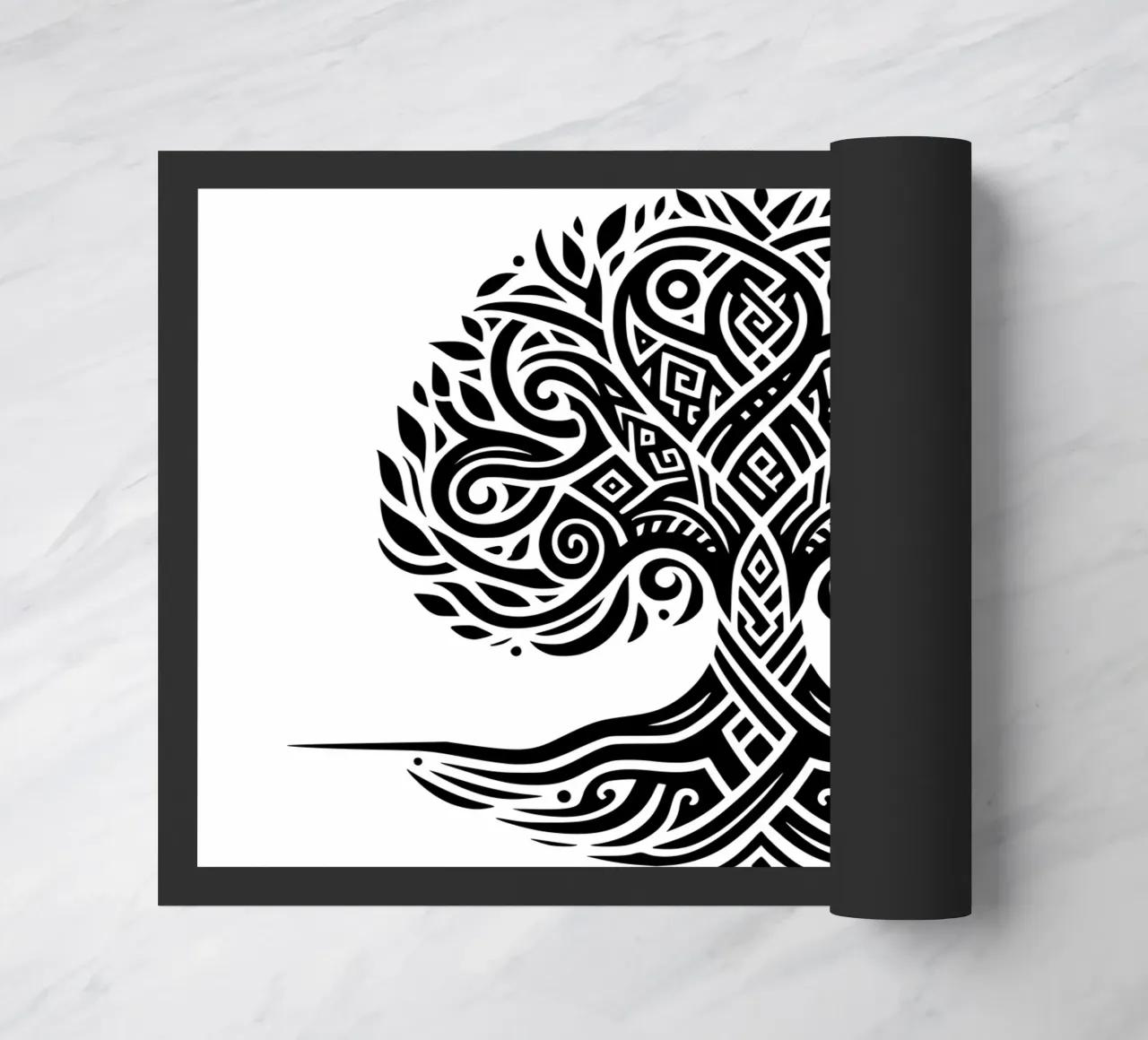 Albero della vita in bianco e nero zerbino da Spiritual Touch