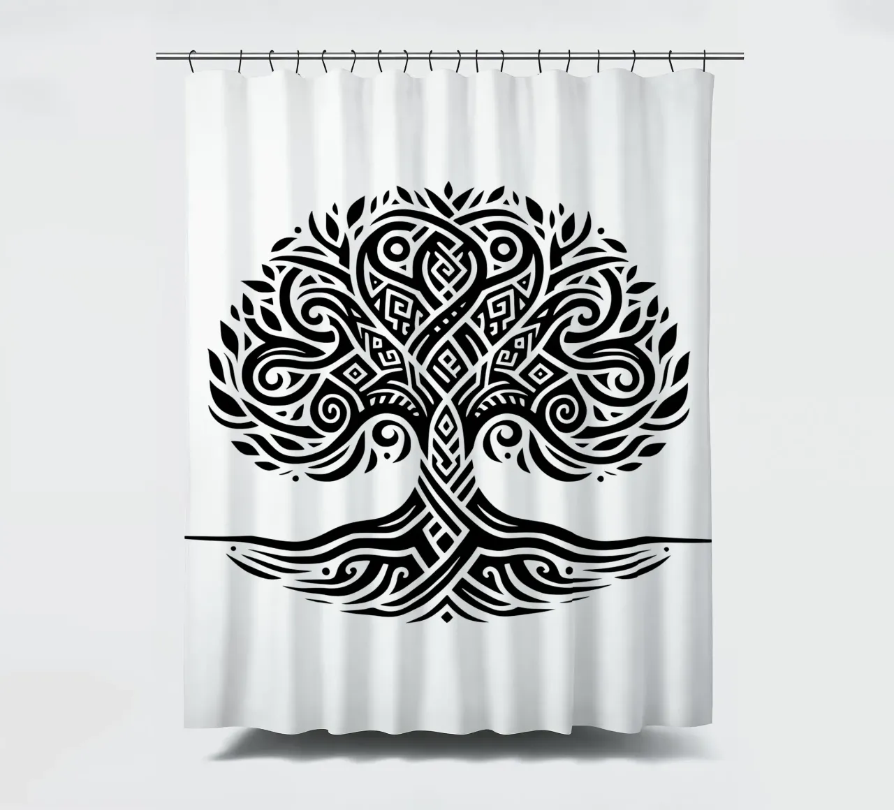 Albero della vita in bianco e nero tenda da doccia da Spiritual Touch