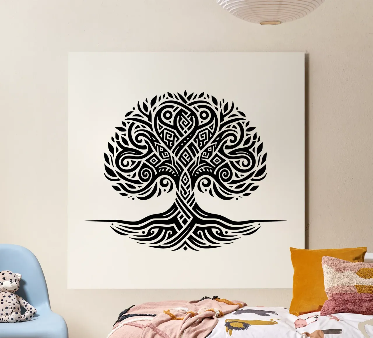Albero della vita in bianco e nero alluminio dibond da Spiritual Touch