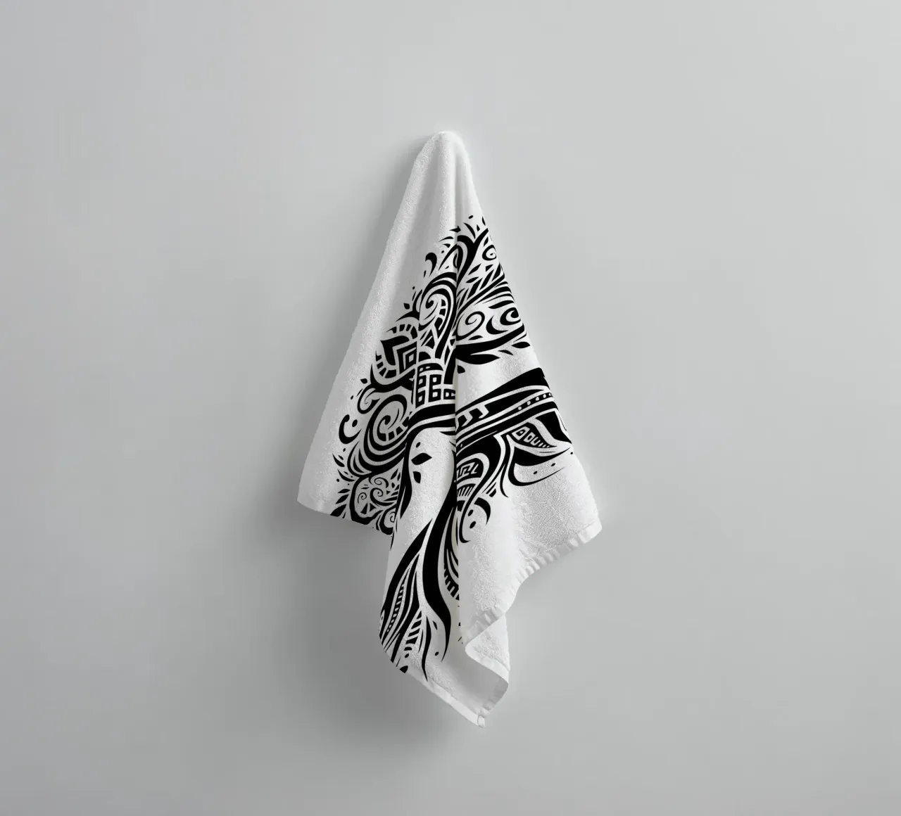 Albero della vita in bianco e nero asciugamano da bagno da Spiritual Touch