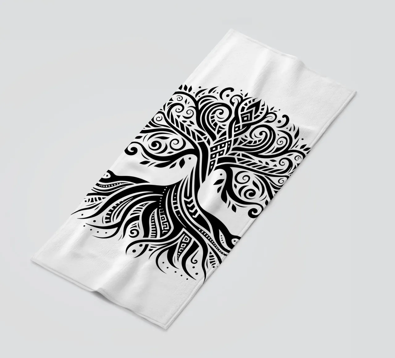Albero della vita in bianco e nero telo mare da Spiritual Touch