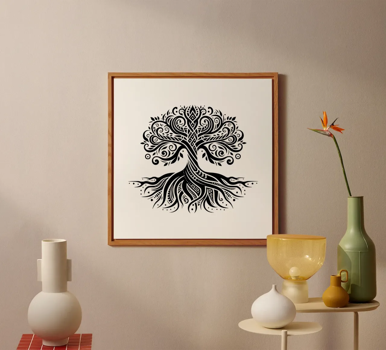 Albero della vita in bianco e nero alluminio dibond da Spiritual Touch