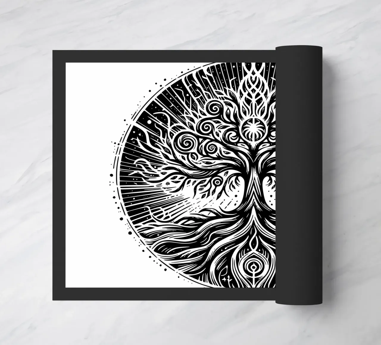 Albero della vita in bianco e nero zerbino da Spiritual Touch