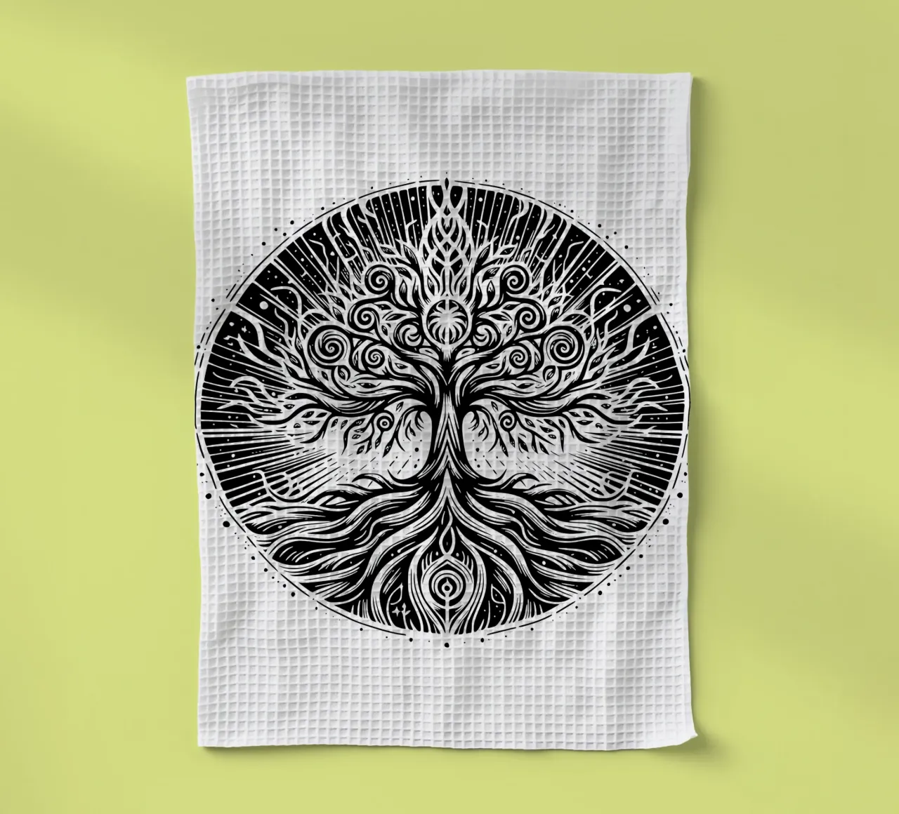 Albero della vita in bianco e nero canovaccio da cucina da Spiritual Touch
