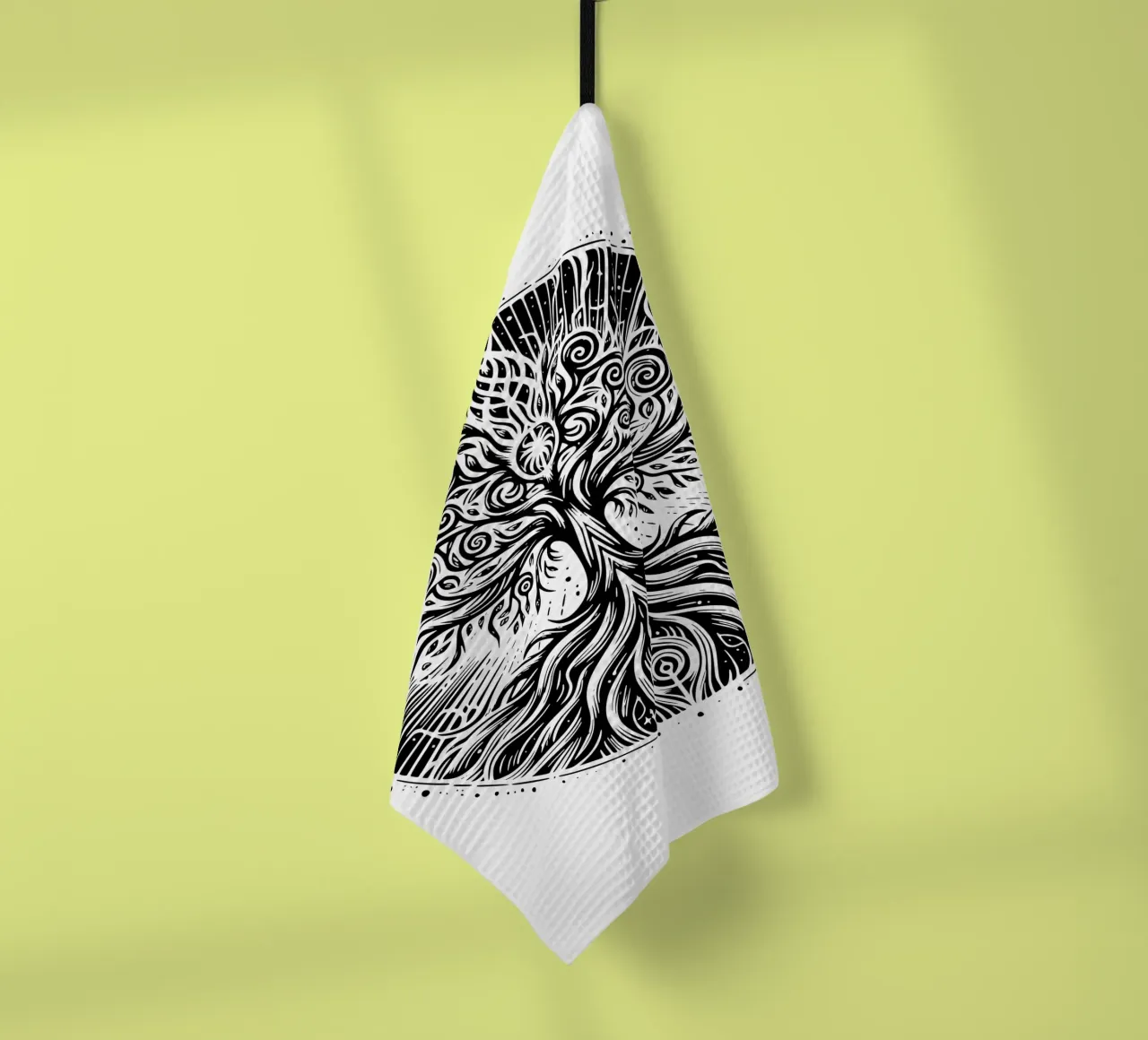 Albero della vita in bianco e nero canovaccio da cucina da Spiritual Touch