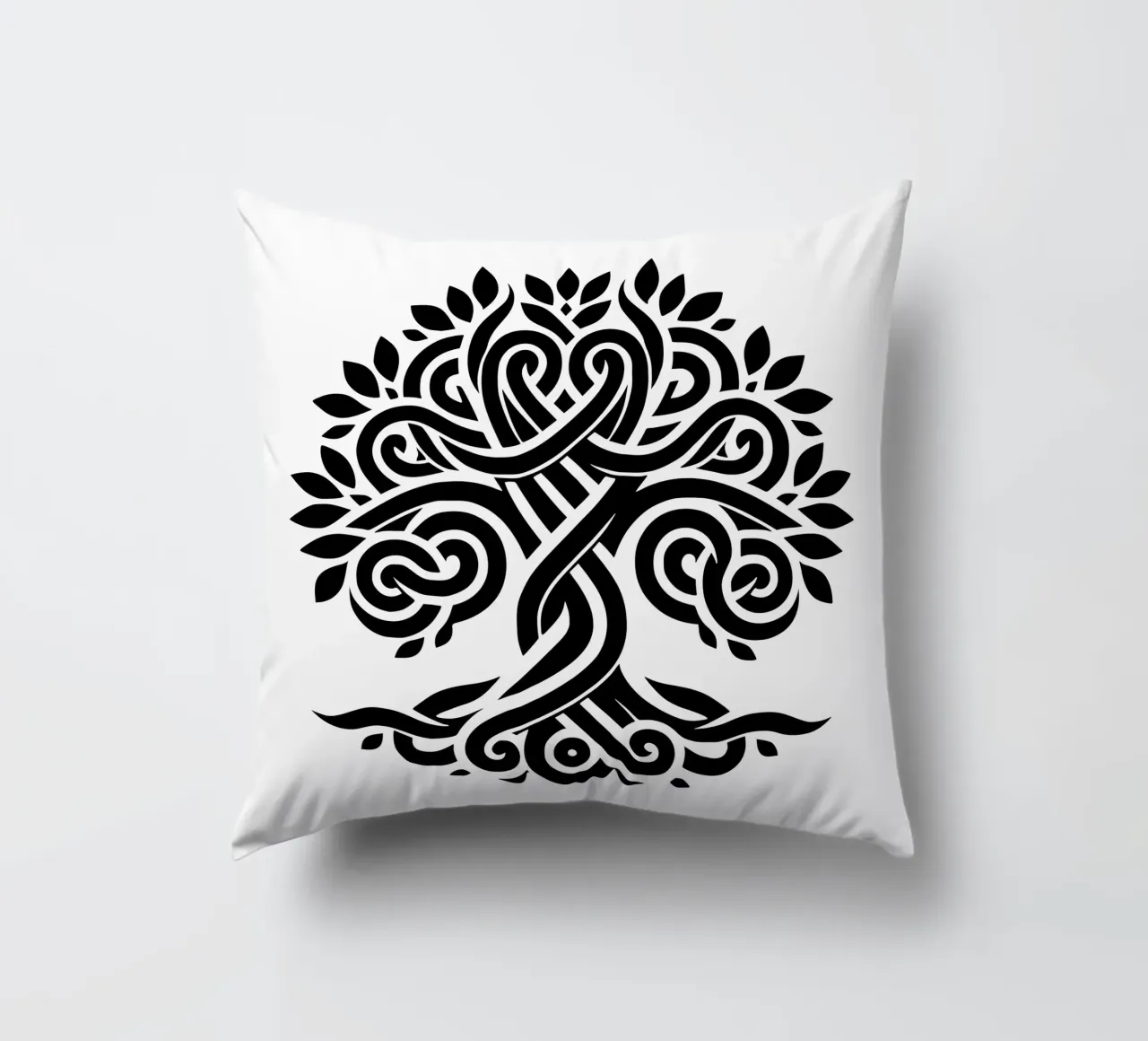 Albero della vita in bianco e nero cuscino da Spiritual Touch