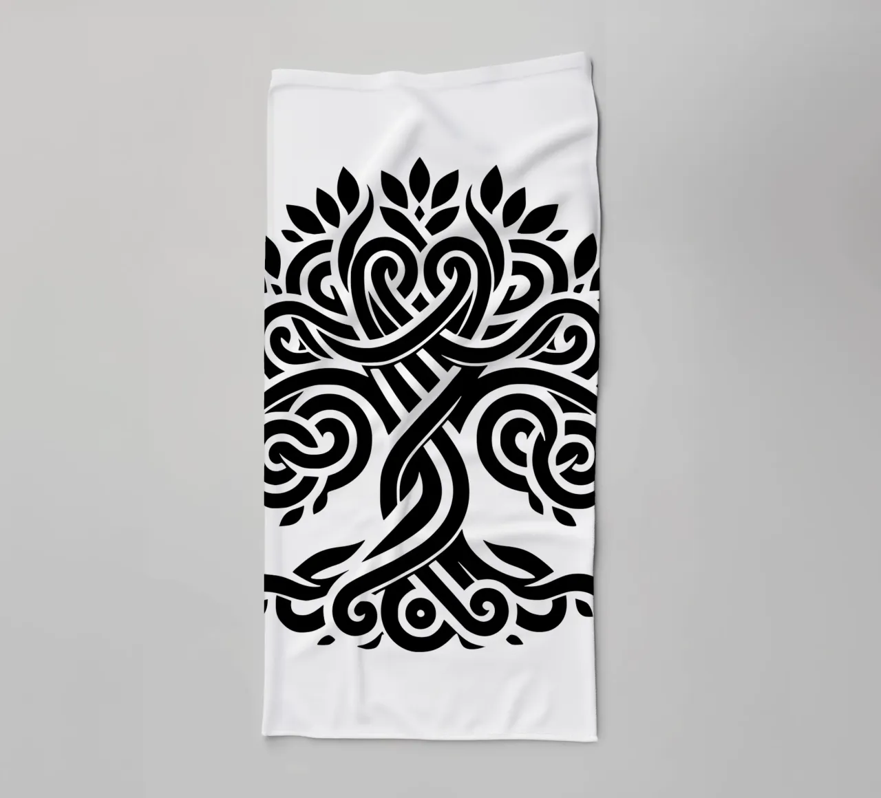 Albero della vita in bianco e nero asciugamano da bagno da Spiritual Touch