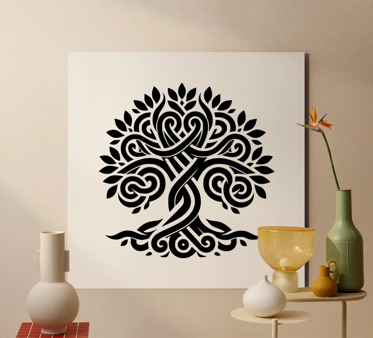 Albero della vita in bianco e nero alluminio dibond da Spiritual Touch