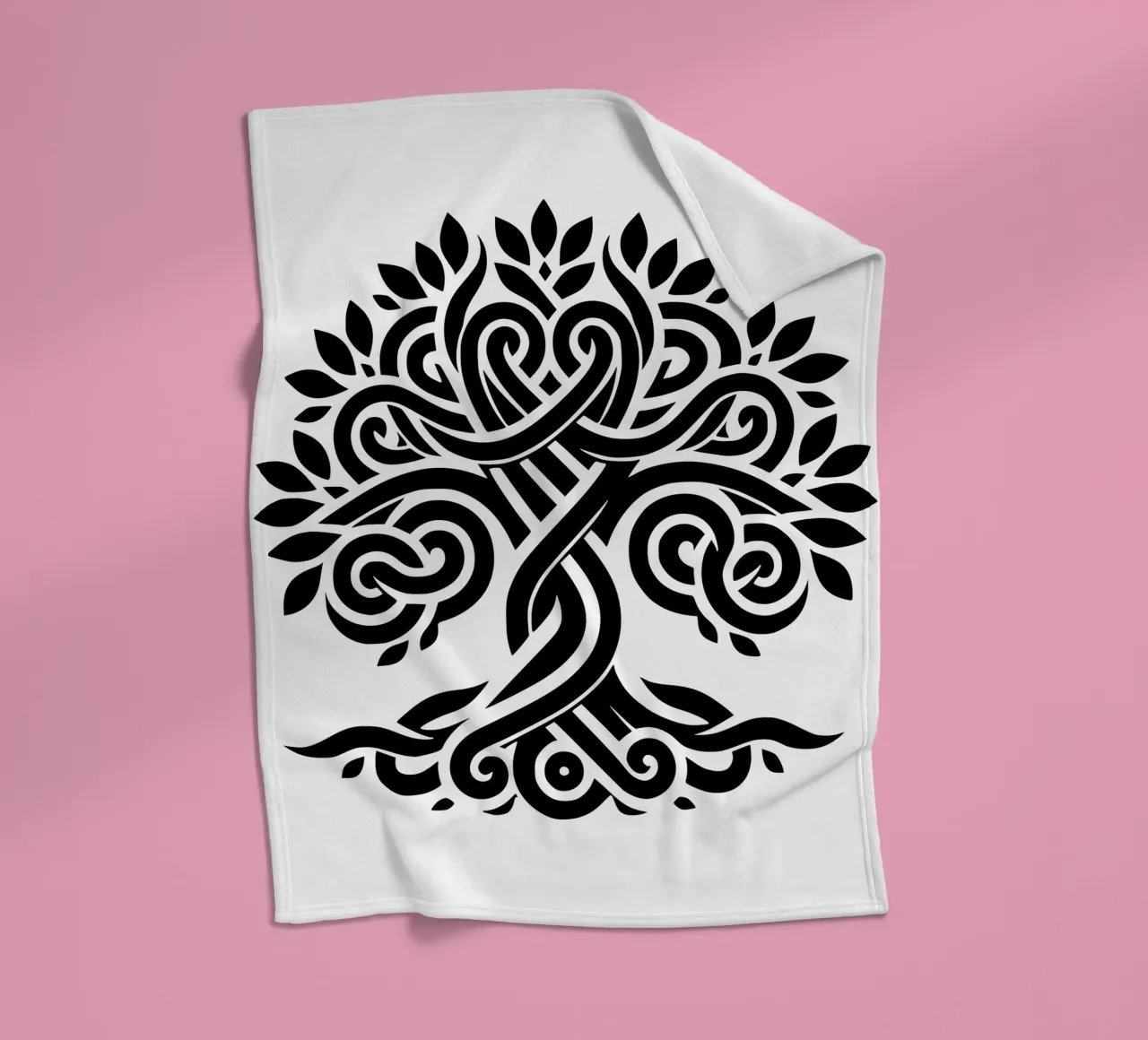Albero della vita in bianco e nero coperta in pile da Spiritual Touch