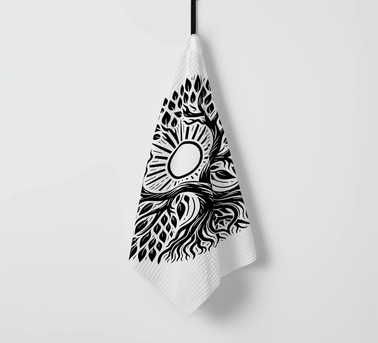 Albero della vita in bianco e nero canovaccio da cucina da Spiritual Touch