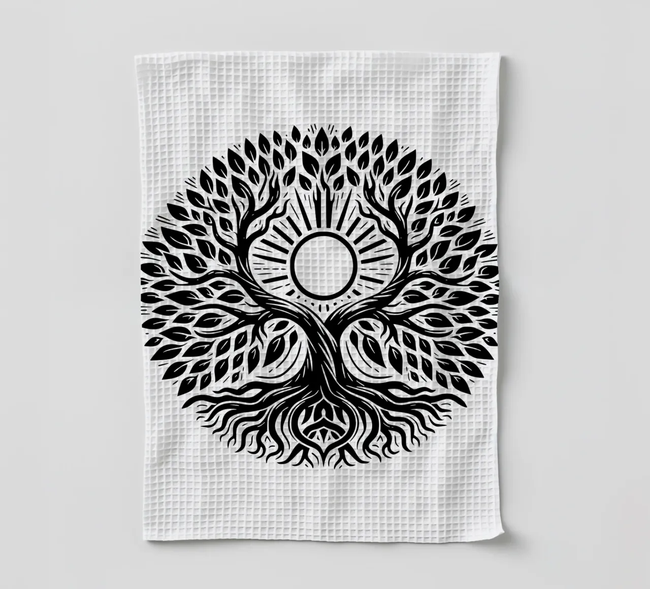 Albero della vita in bianco e nero canovaccio da cucina da Spiritual Touch