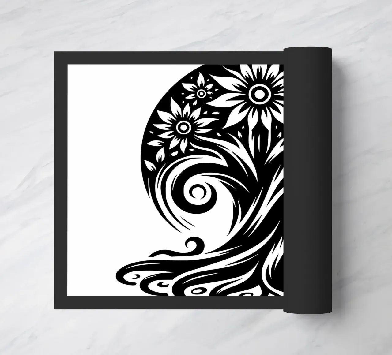 Albero della vita in bianco e nero zerbino da Spiritual Touch