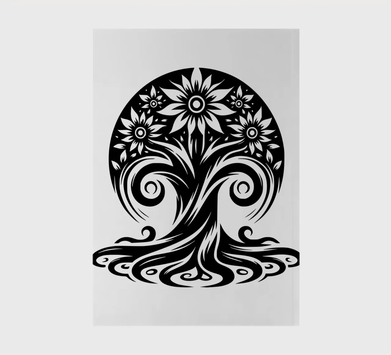 Black & White Tree of Life notebook by Spiritual Touch