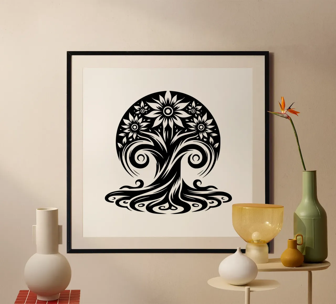 Albero della vita in bianco e nero carta hahnemühle da Spiritual Touch