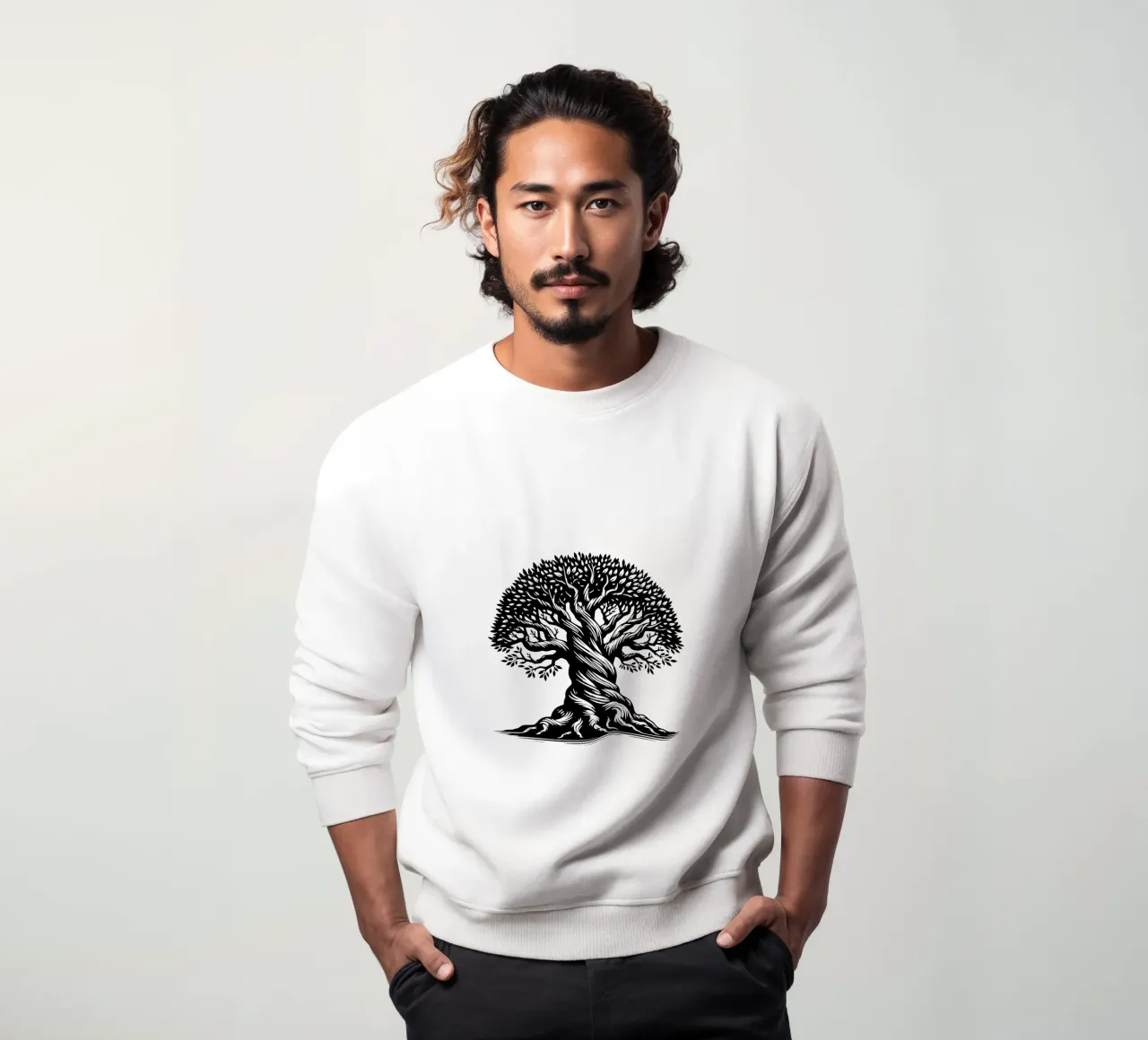 Albero della vita in bianco e nero felpa da Spiritual Touch