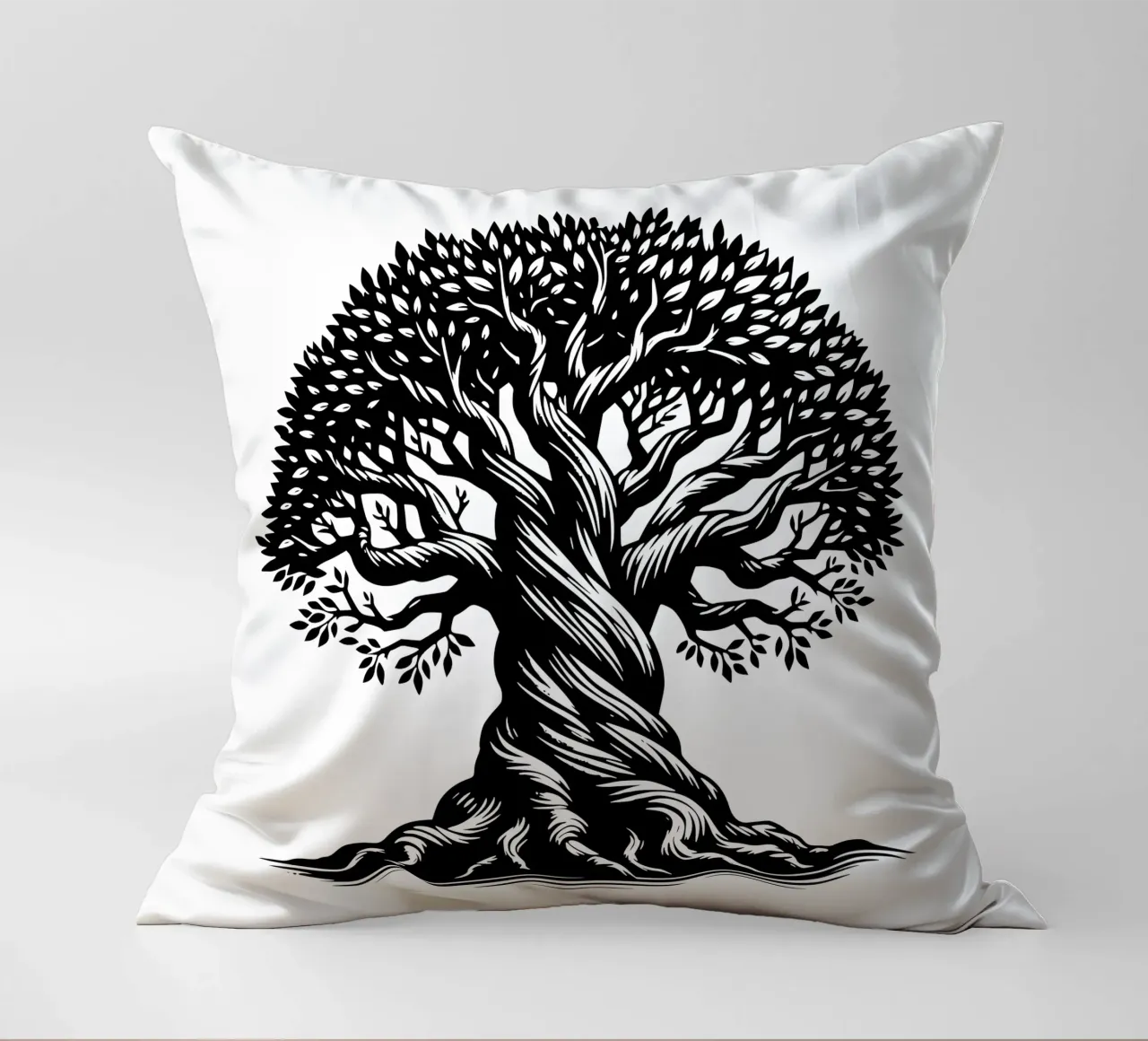 Albero della vita in bianco e nero cuscino da Spiritual Touch