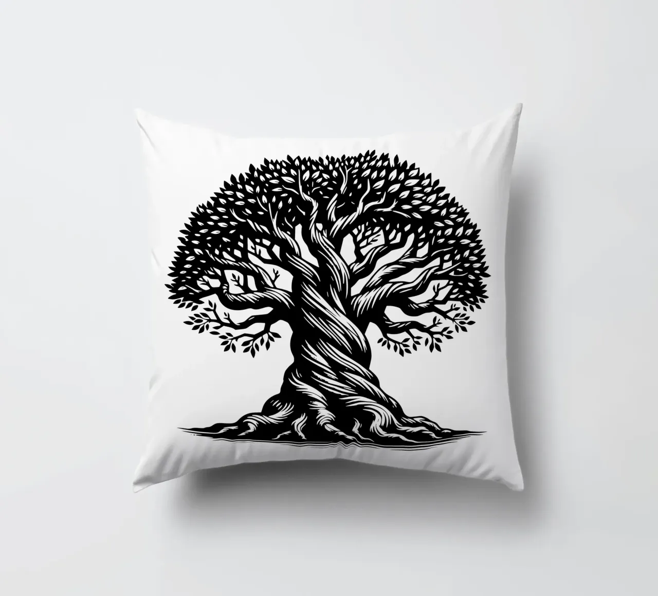 Albero della vita in bianco e nero cuscino da Spiritual Touch
