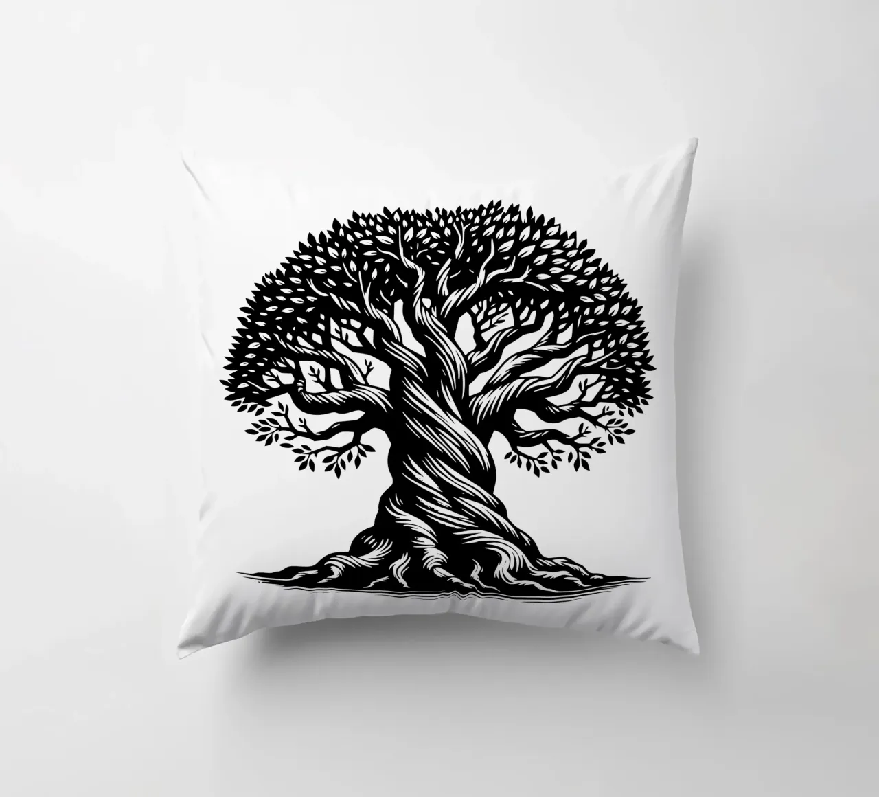 Albero della vita in bianco e nero cuscino da Spiritual Touch