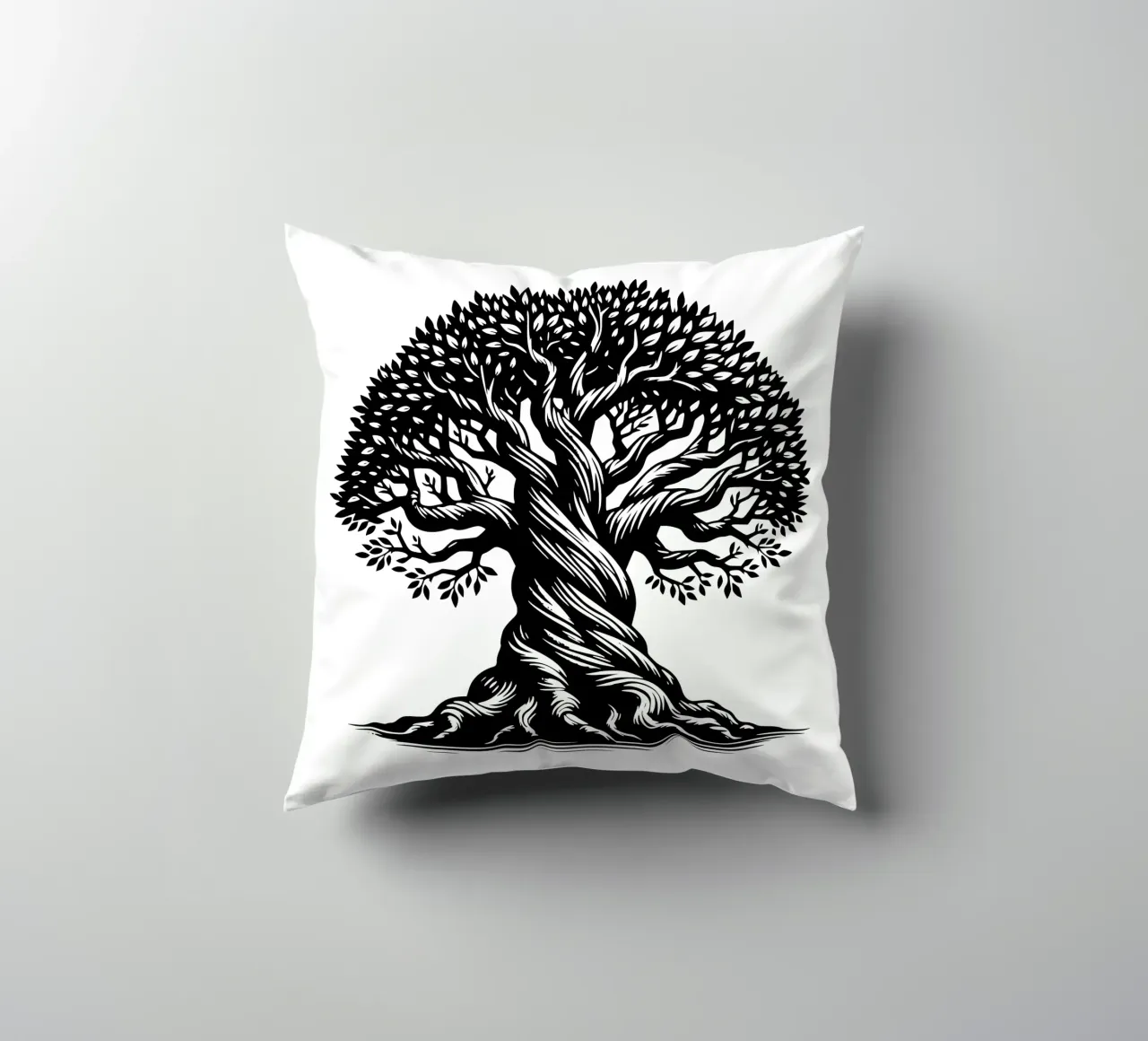 Albero della vita in bianco e nero cuscino da Spiritual Touch