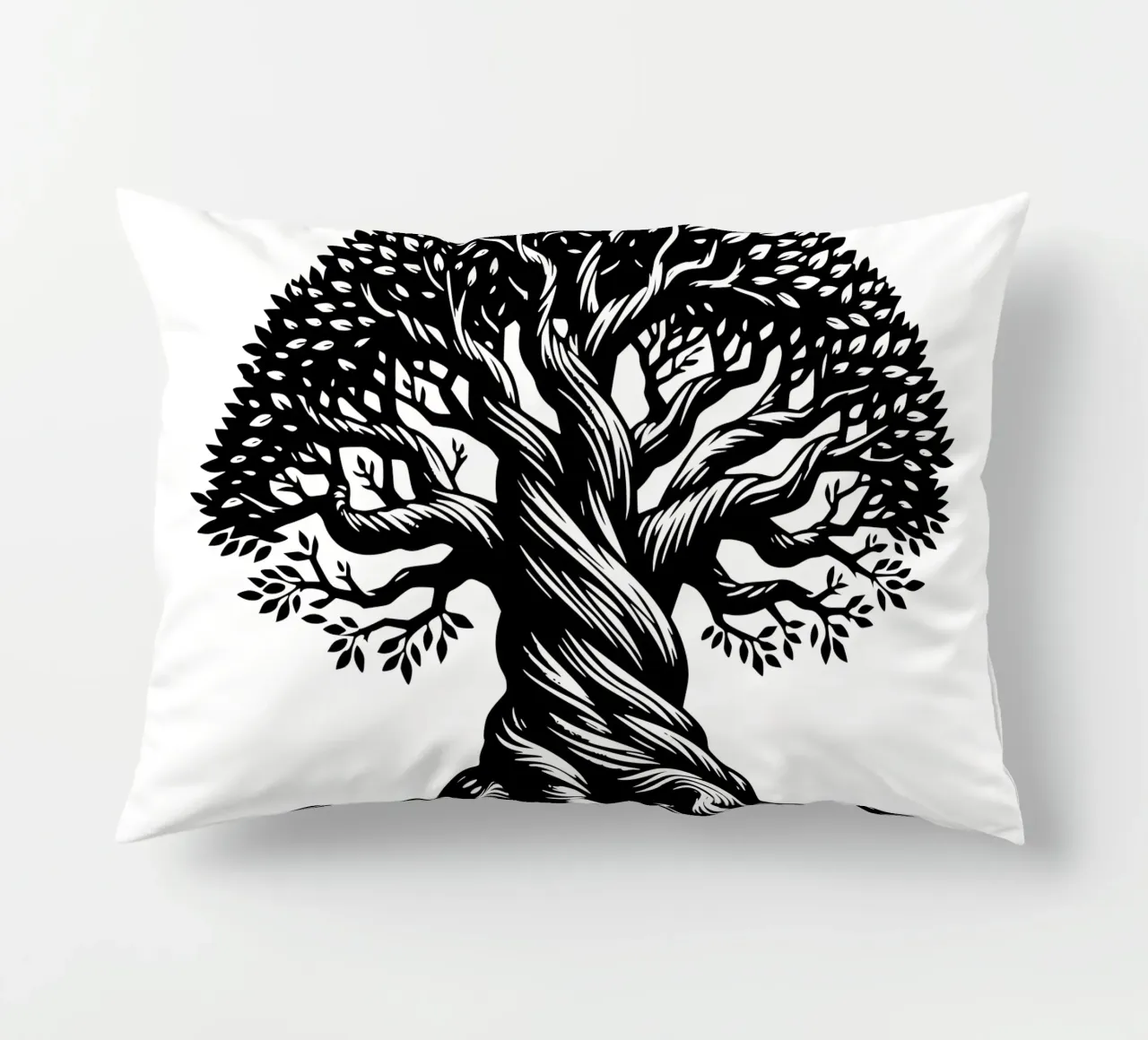 Albero della vita in bianco e nero cuscino da Spiritual Touch